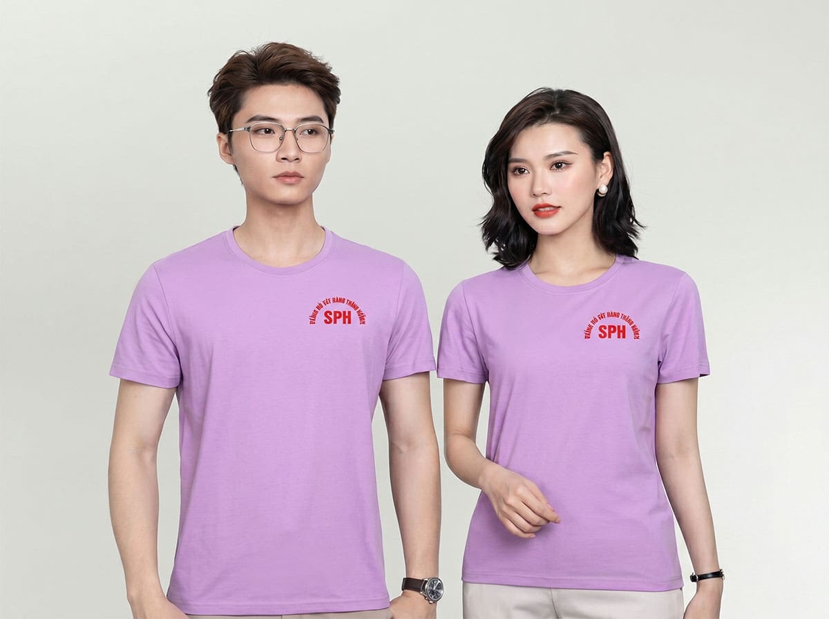 Mẫu áo thun công nhân cổ tròn