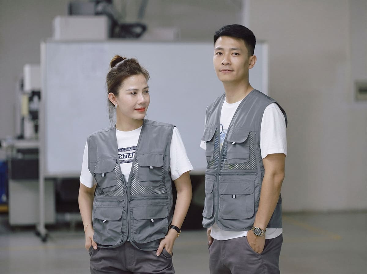 Mẫu đồng phục gile bảo hộ lao động thoáng mát