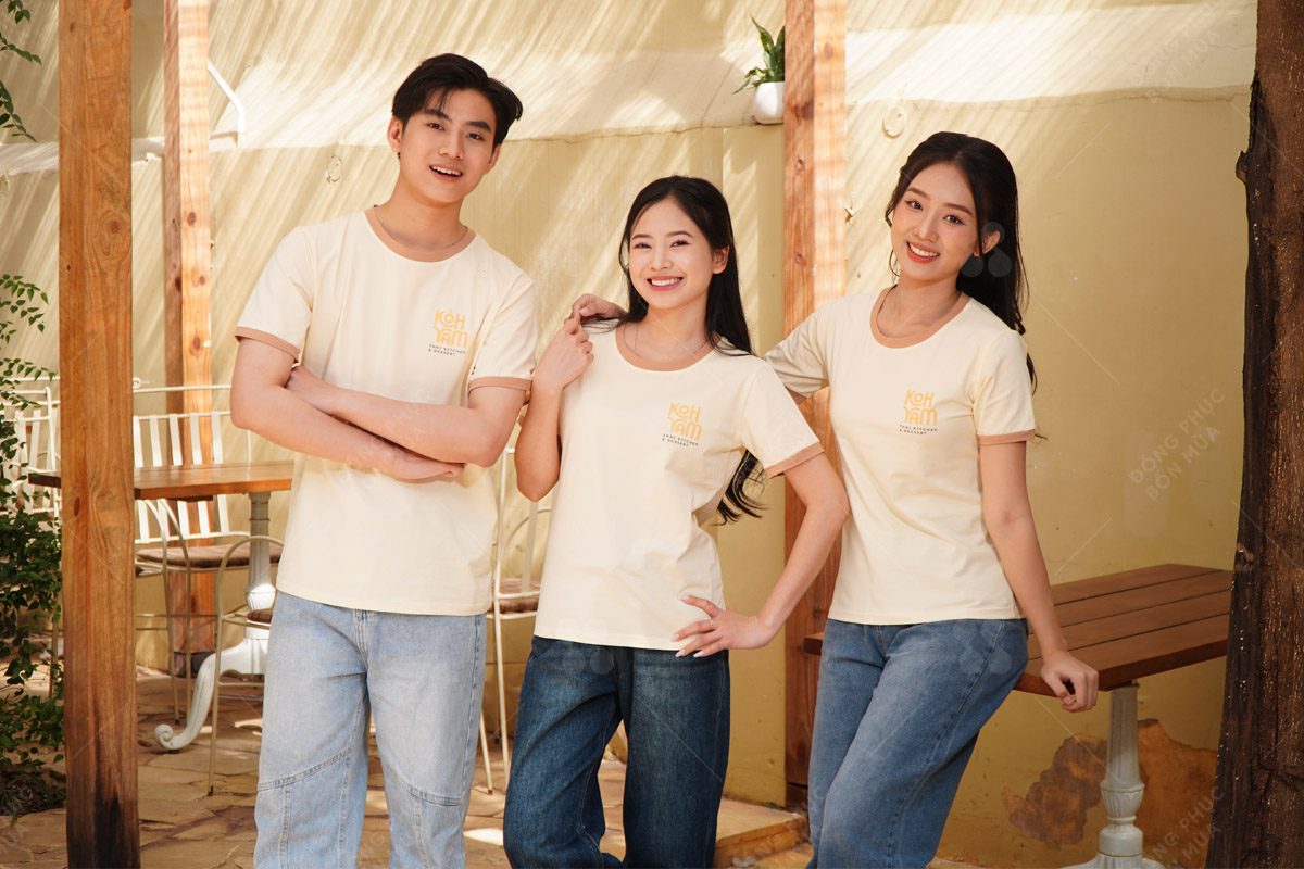 Áo thun cổ tròn đồng phục chất vải Airycool
