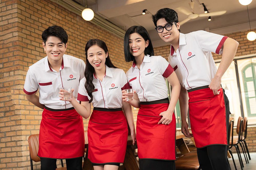 Combo đồng phục nhà hàng thiết kế chuẩn nhận diện