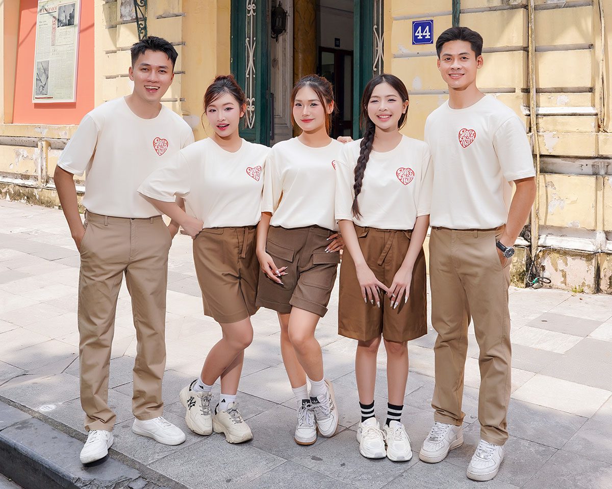 Mẫu áo đồng phục nhóm đẹp cổ tròn