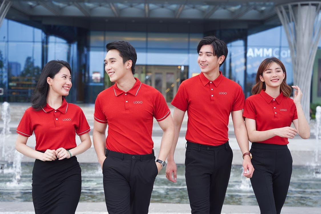 Mẫu áo thun công nhân có cổ thiết kế đẹp