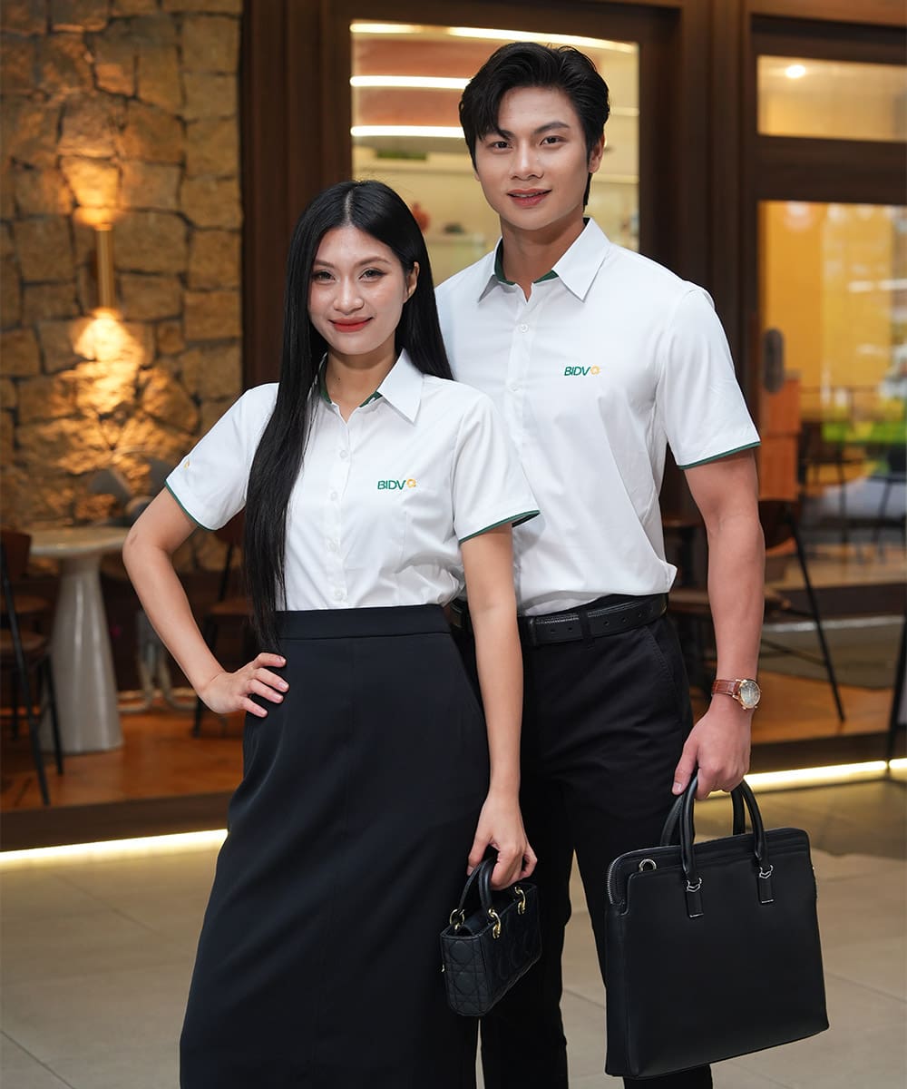Mẫu áo sơ mi đồng phục ngân hàng BIDV