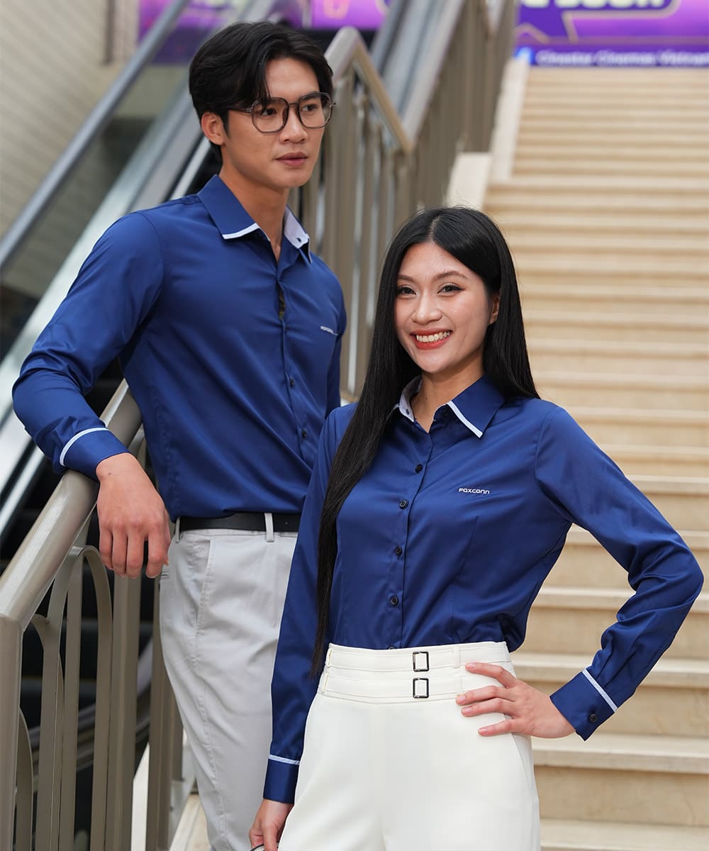 Mẫu áo sơ mi đồng phục công sở Foxconn cao cấp