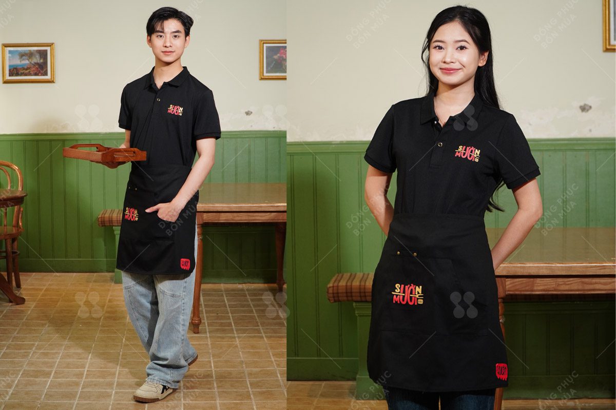 Tạp dề nửa người mang lại sự gọn gàng, tiện lợi