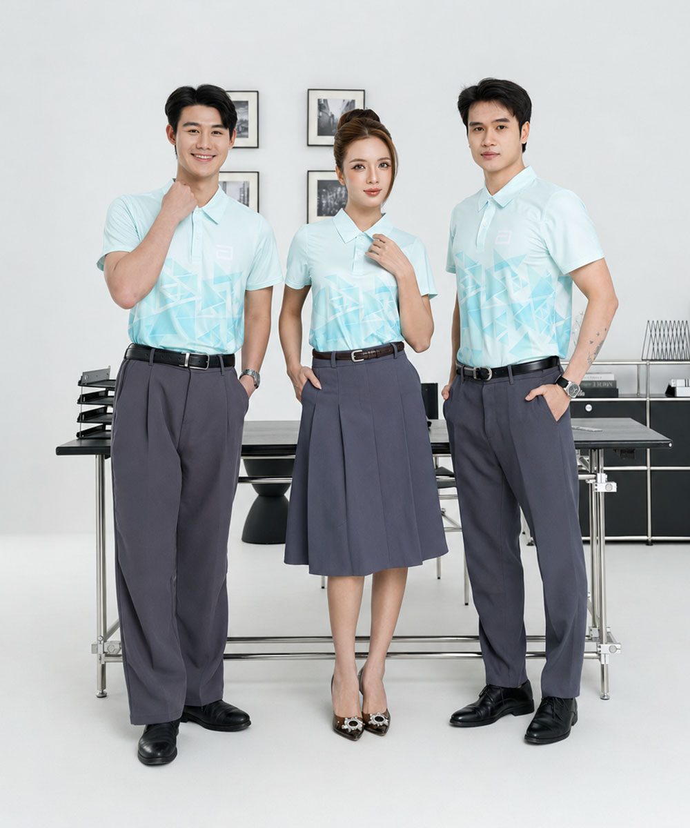Mẫu Áo Polo Đồng Phục Công Ty Abbott Trẻ Trung, Hiện Đại, In Logo Sắc Nét