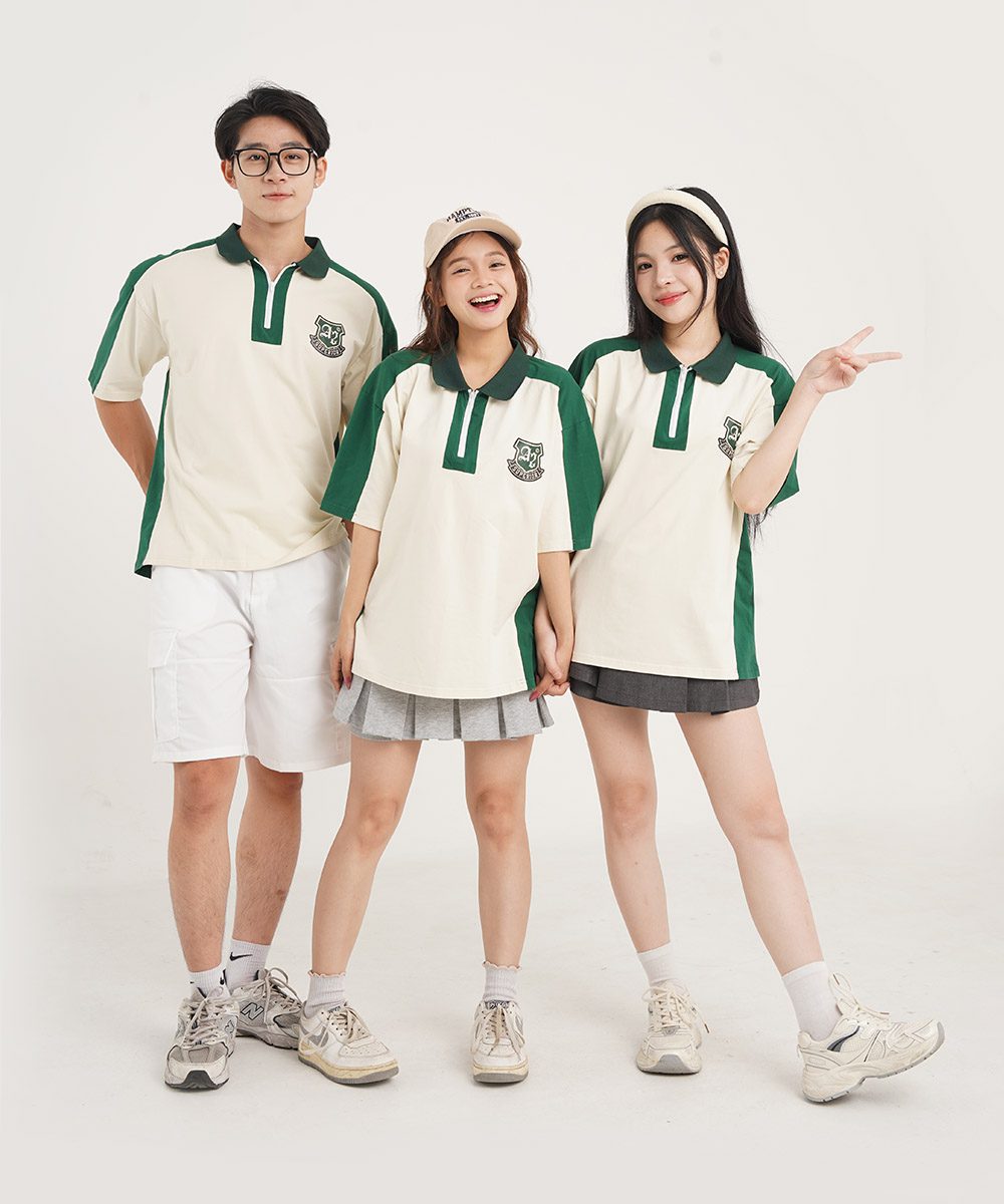 Áo Polo Đồng Phục Lớp A2 Superior – Cổ Khóa Zip Phối Màu Nổi Bật