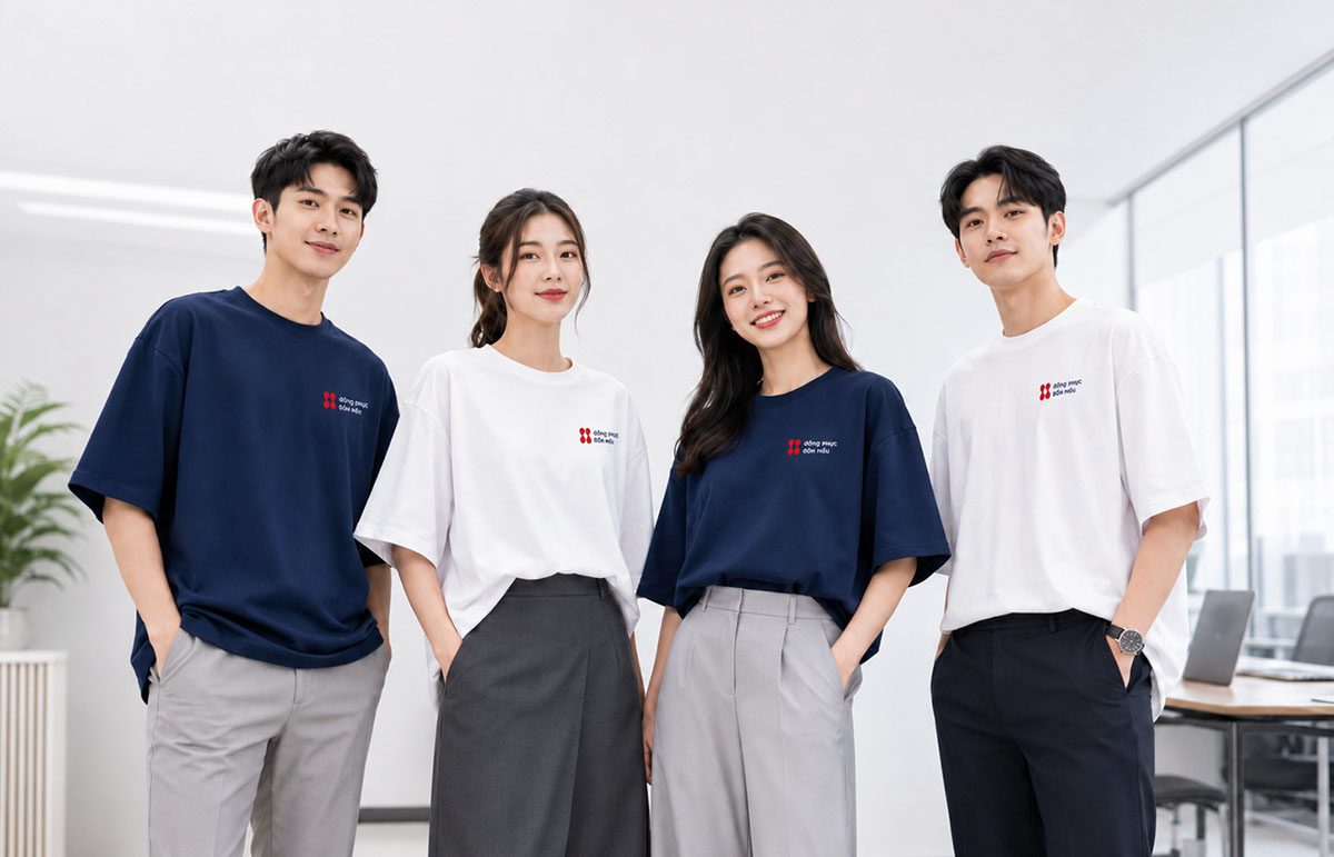 Áo thun đồng phục công sở form oversize