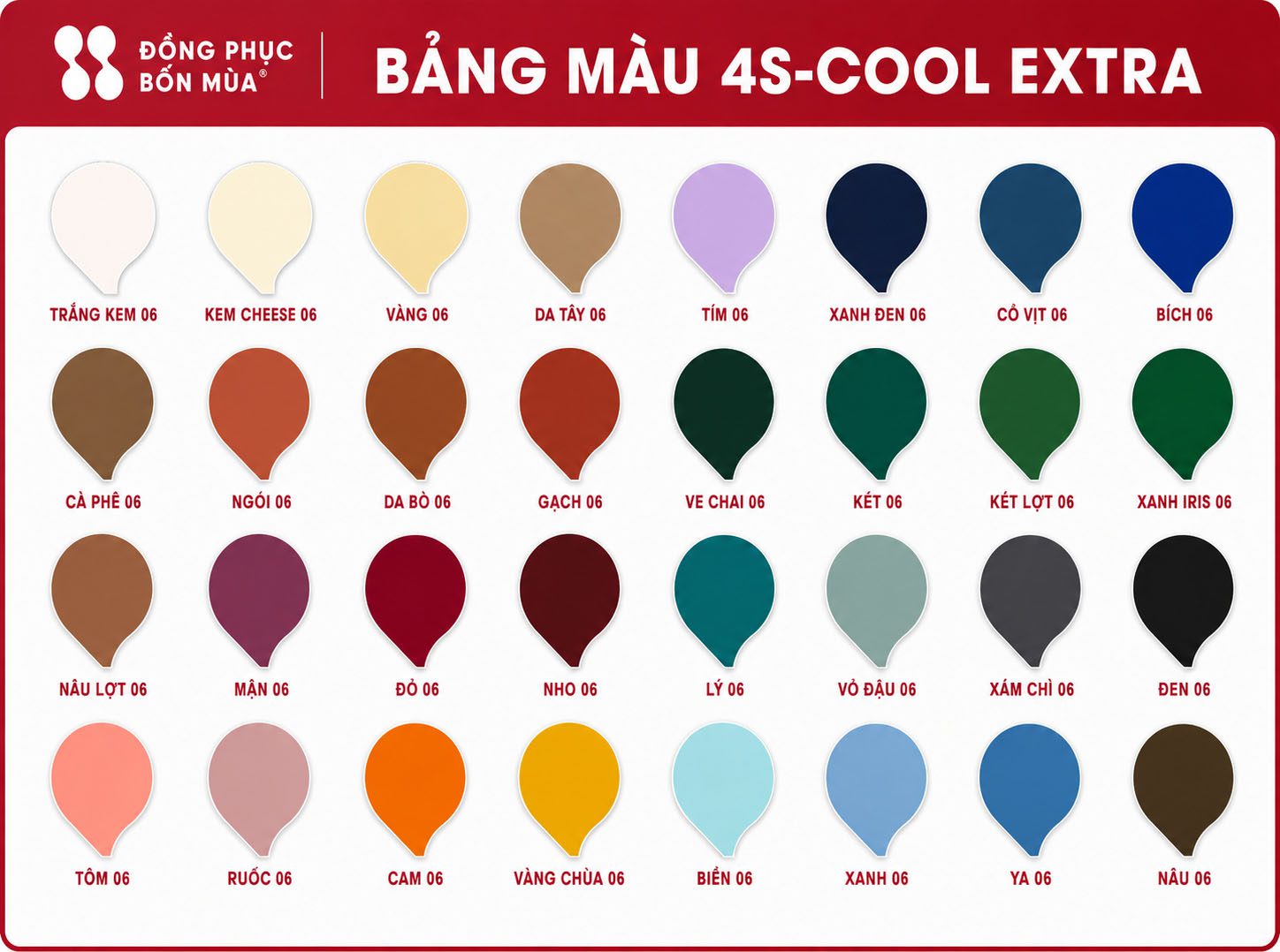 Bảng màu vải 4s Cool Extra
