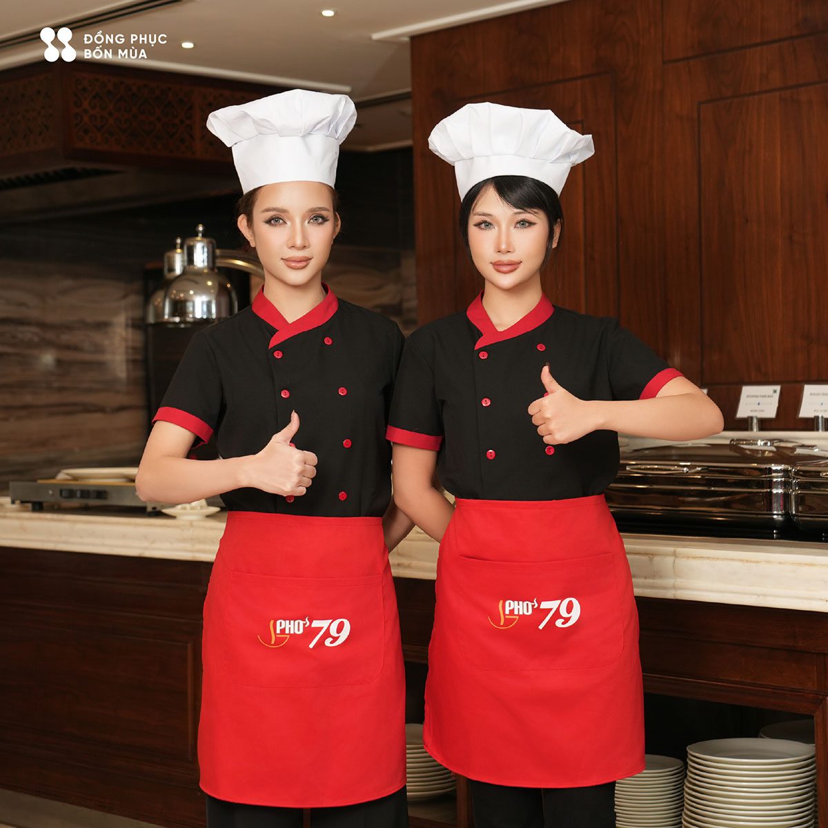 Combo đồng phục quán ăn chuẩn phòng cách Âu