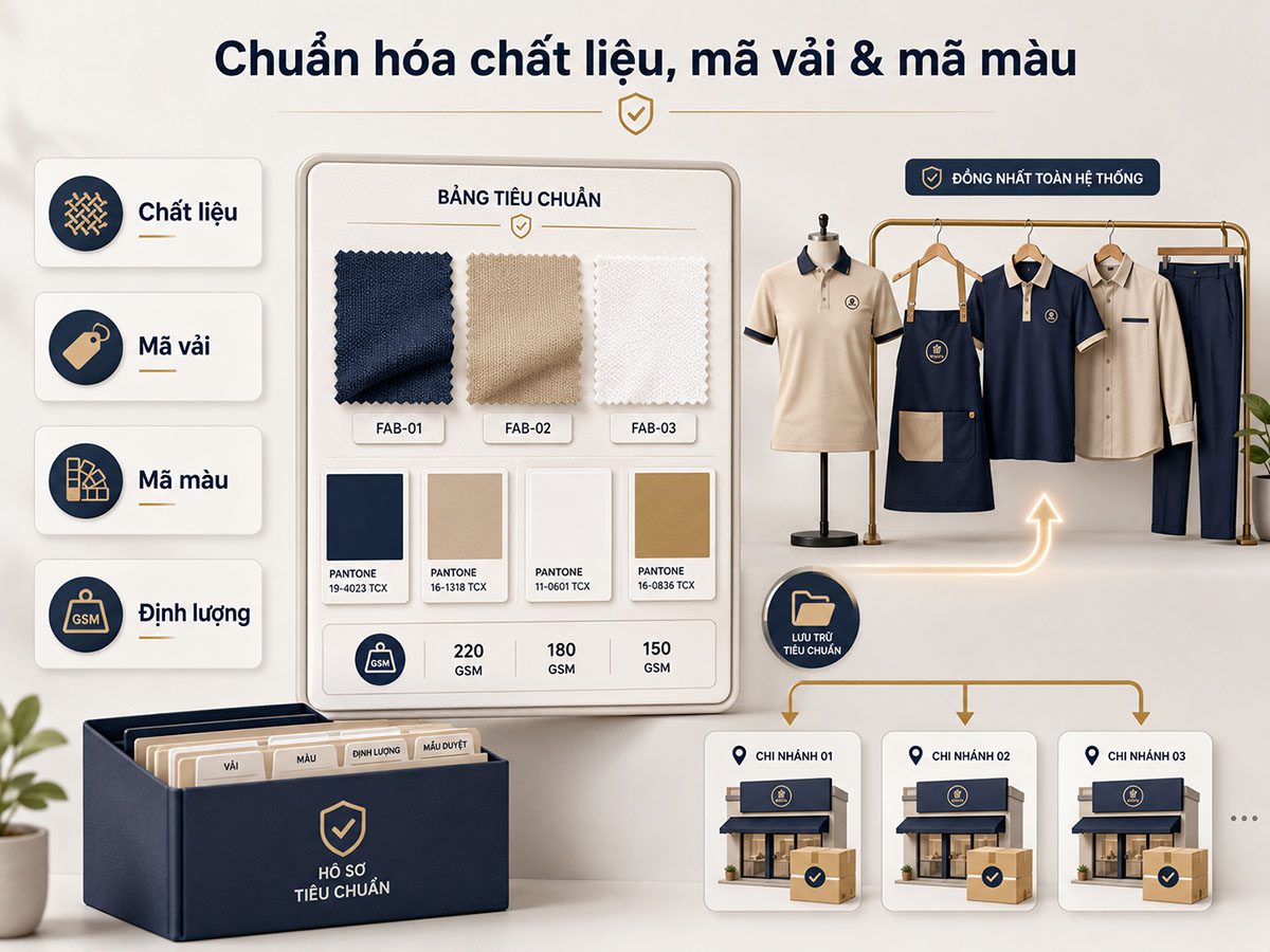 Chuẩn hóa chất liệu, mã vải và mã màu