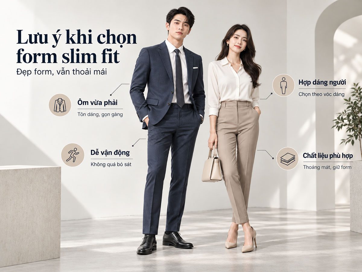 Những lưu ý khi chọn form slim fit cho trang phục