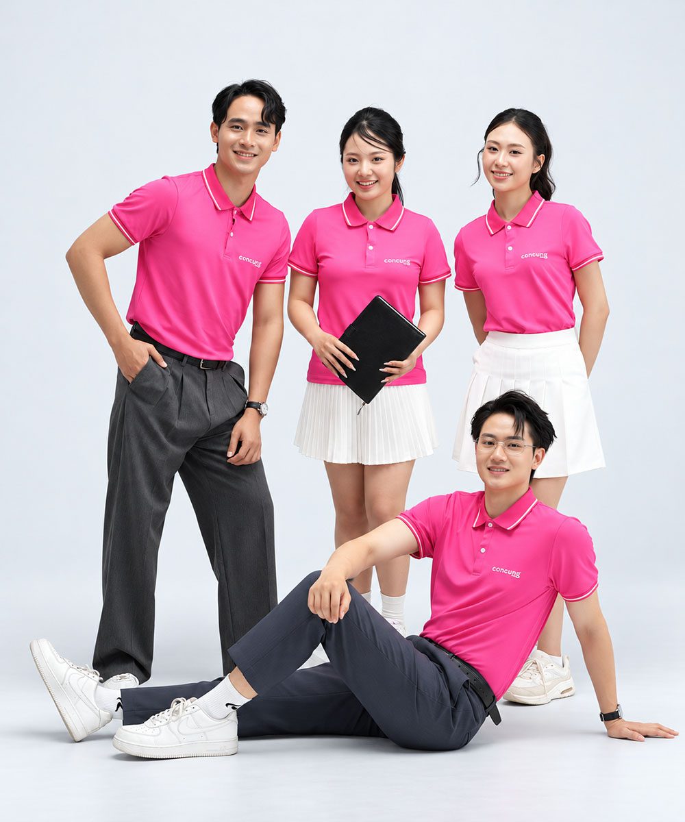 Mẫu Áo Polo Công Ty Lacymax Màu Hồng Thiết Kế Cổ Dệt APCT-04