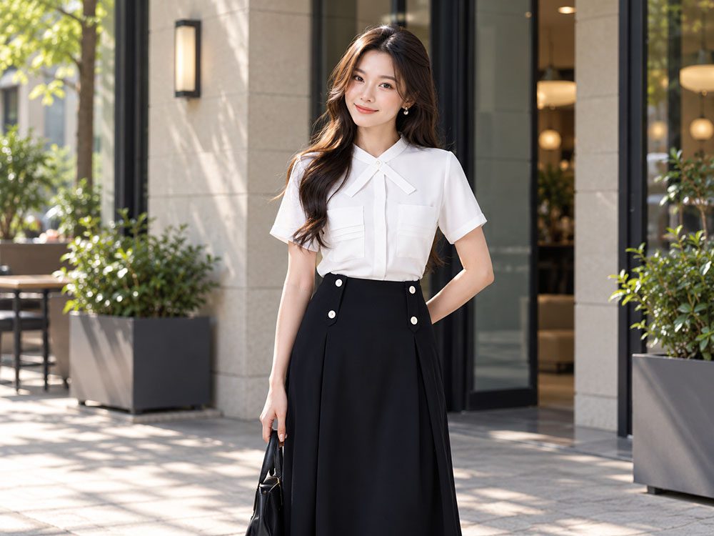 Mẫu áo sơ mi nữ công sở tay ngắn năng động