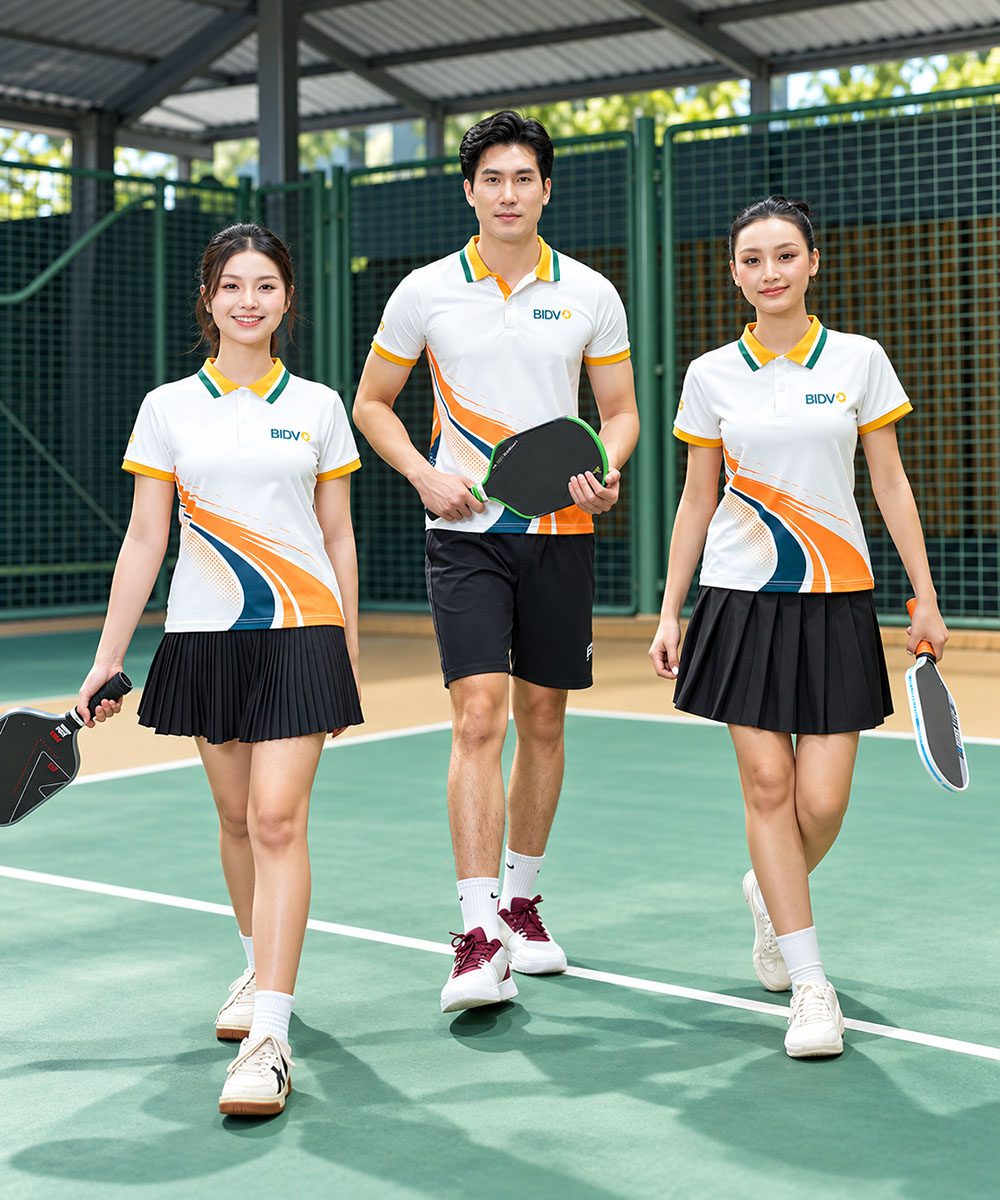 Áo Thun Đồng Phục Pickleball BIDV In Họa Tiết 3D Cao Cấp