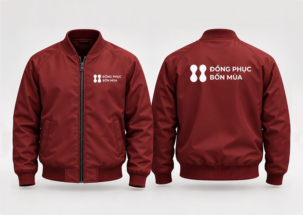 Mẫu áo bomber đồng phục chất vải nỉ mặc ấm