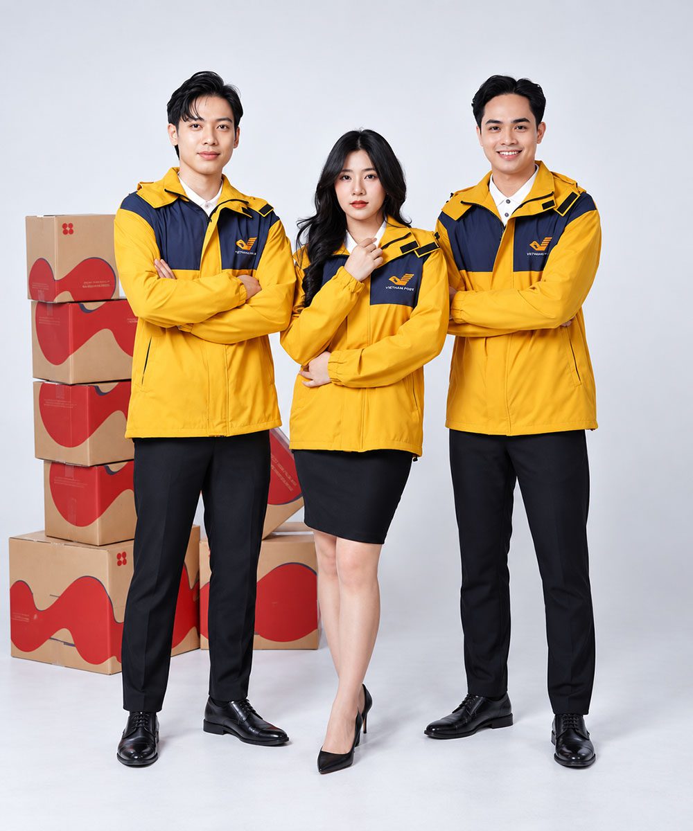 Mẫu áo khoác đồng phục Việt Nam Post chuẩn nhận diện