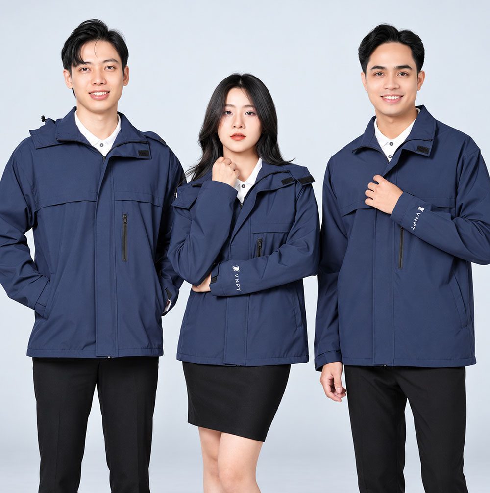 Mẫu áo khoác gió đồng phục chất vải 2 lớp