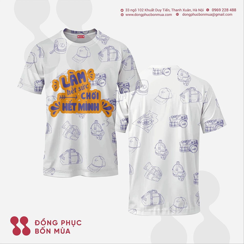 Mẫu đồng phục đi biển slogan hài hước